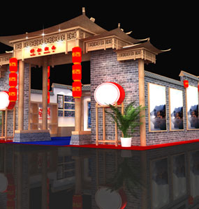 2015年文博會湘西文化展臺設(shè)計效果圖,文博會展覽設(shè)計