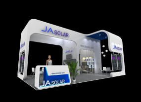 晶澳太陽能jasolar光伏能源展臺設計效果圖