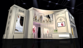 桂由美婚紗展雙層展臺設計效果圖,服裝展臺設計效果圖