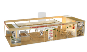 嘉外國際貿(mào)易食品展環(huán)保型材展臺(tái)設(shè)計(jì)方案