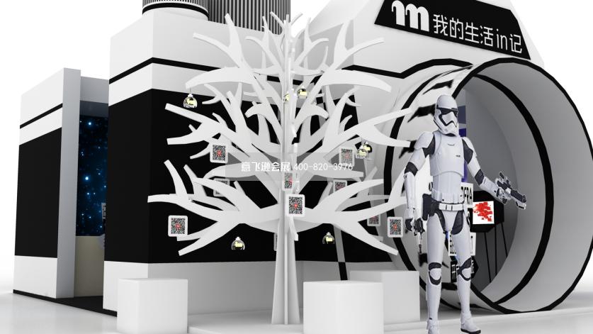 IN品牌攝影展36平小面積創(chuàng)意展臺設(shè)計(jì)效果圖