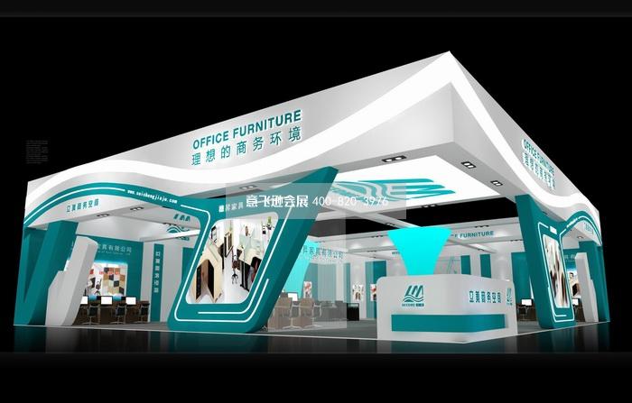 辦公家具展展臺設計,立美辦公家具展臺設計效果圖